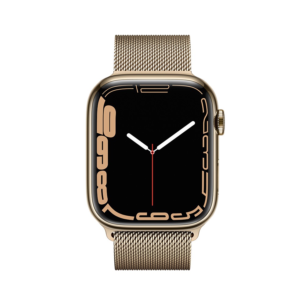 Apple Watch Series 7 GPS + Cellular 45mm Gold Stainless Steel Case with Gold Milanese Loop