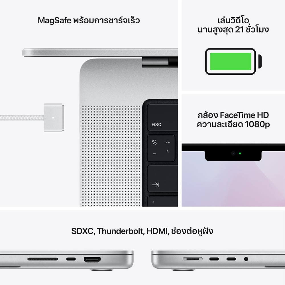 MacBook Pro 16 : M1 Max chip 10C CPU/32C GPU/32GB/1TB - Silver-2021