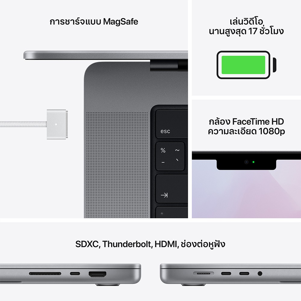 MacBook Pro 14 : M1 Pro chip 10C CPU/16C GPU/16GB/1TB - Space Gray-2021