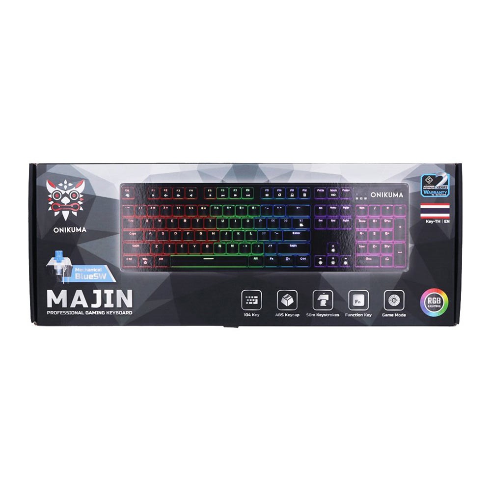 คีย์บอร์ดเกมมิ่ง Onikuma Gaming Keyboard Majin Mechanical Black