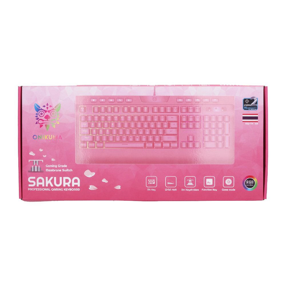 คีย์บอร์ดเกมมิ่ง Onikuma Gaming Keyboard Sakura Pink