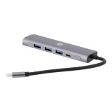 Blue Box Port Hub USB Type-C Hub 5-in-1 Multifunction Converter - Silver Gray