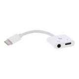 Blue Box USB-C to 3.5mm Audio + USB-C Fast Charge Adapter- White