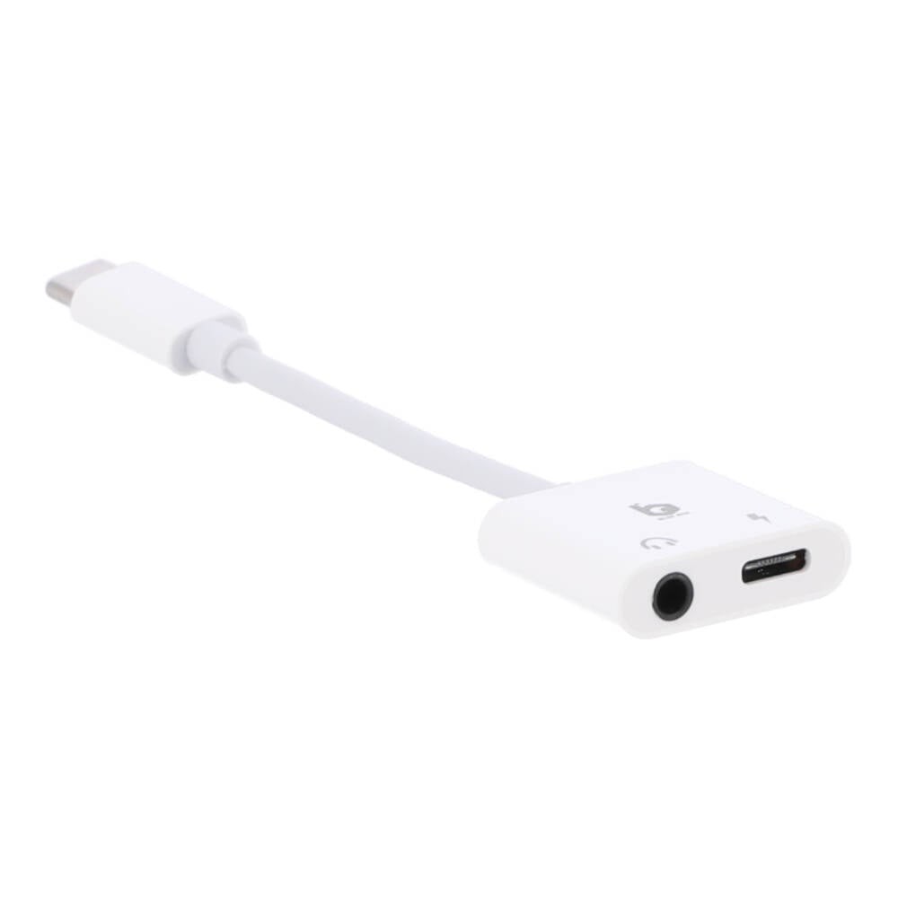 Blue Box USB-C to 3.5mm Audio + USB-C Fast Charge Adapter- White