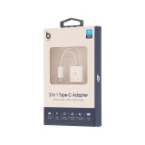 Blue Box USB-C to 3.5mm Audio + USB-C Fast Charge Adapter- White