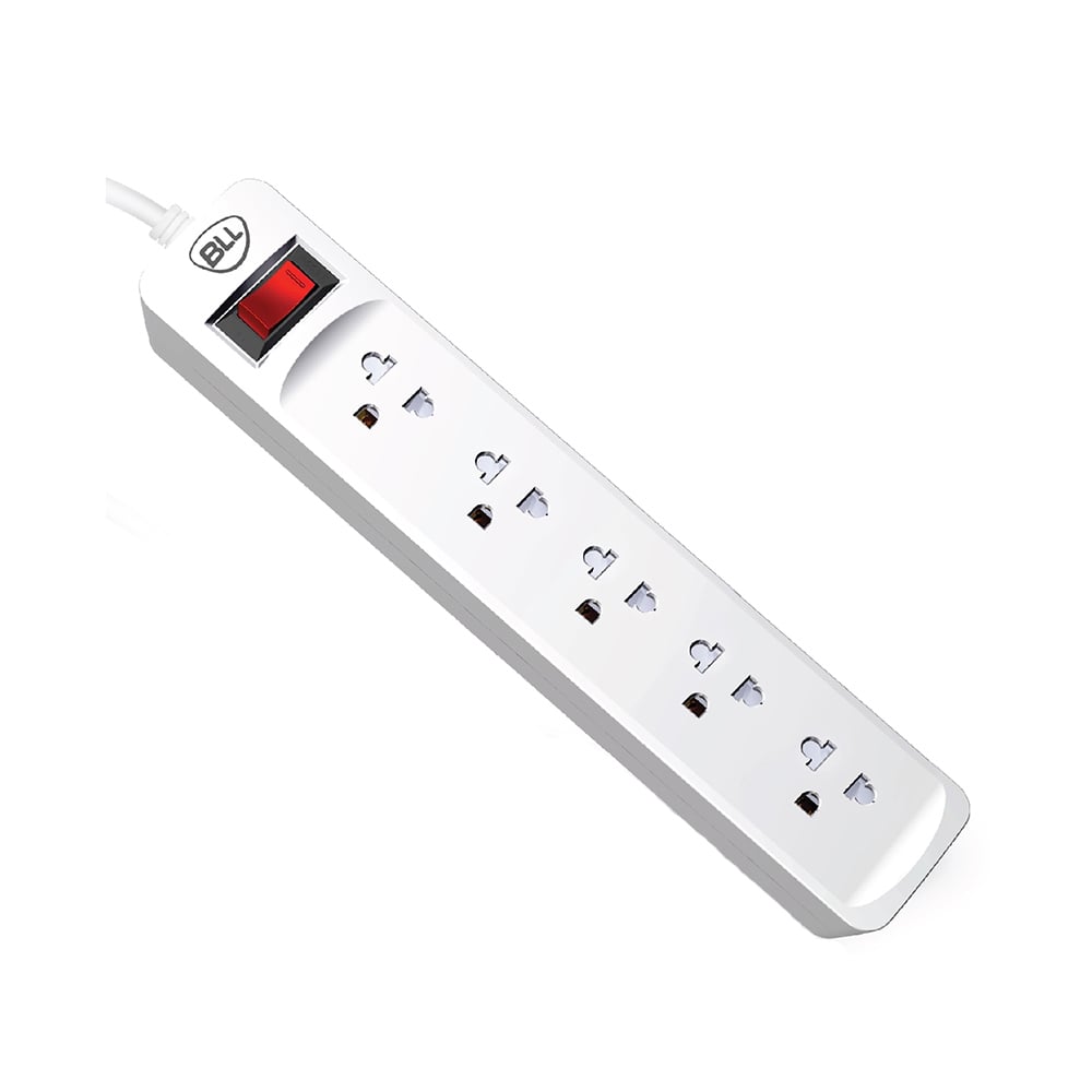 ปลั๊กไฟฟ้า BLL Plug 5 way 1 switch 3M. (BLL-Q55) White | Education Studio7