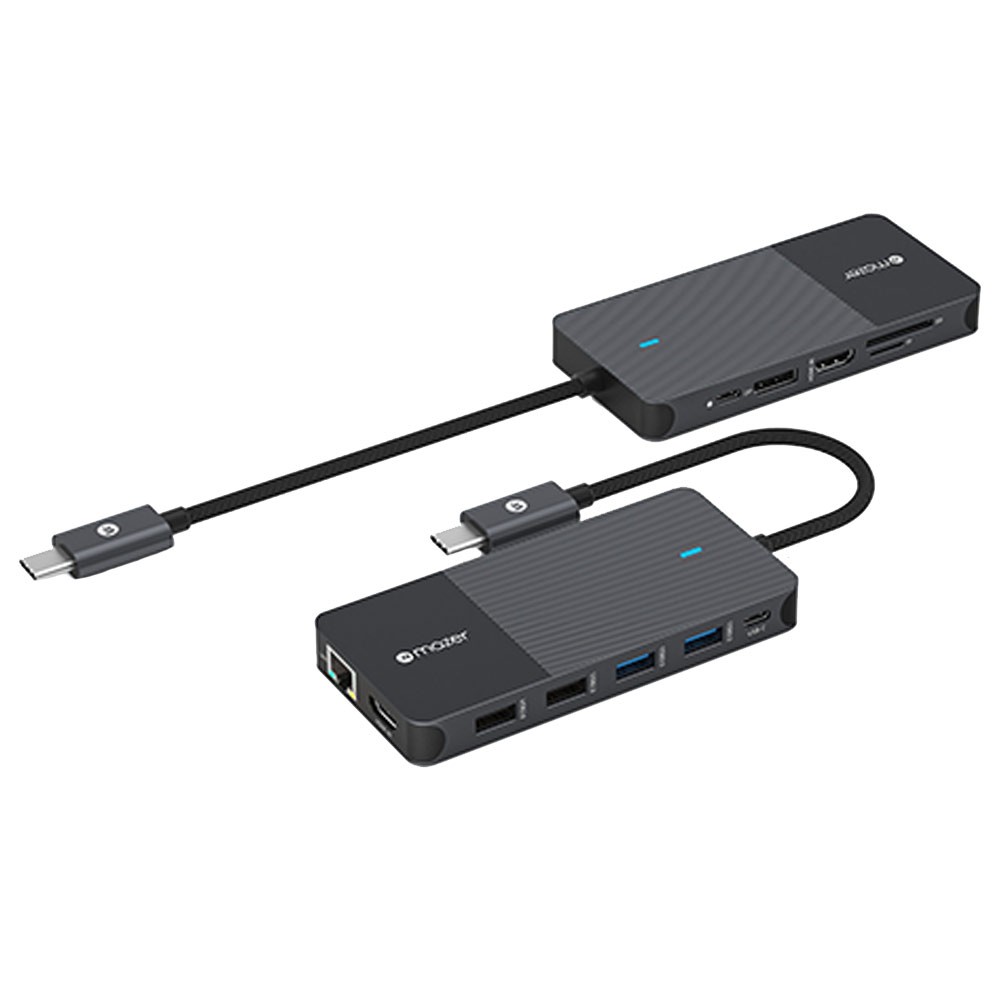 Mazer Port Hub 12-in-1 USB-C to 2xHDMI + DP + USB-C + 2xUSB3.0 + 2xUSB2.0 + Lan + Micro SD/SD (M-UC2MULTI7004-BK) Black