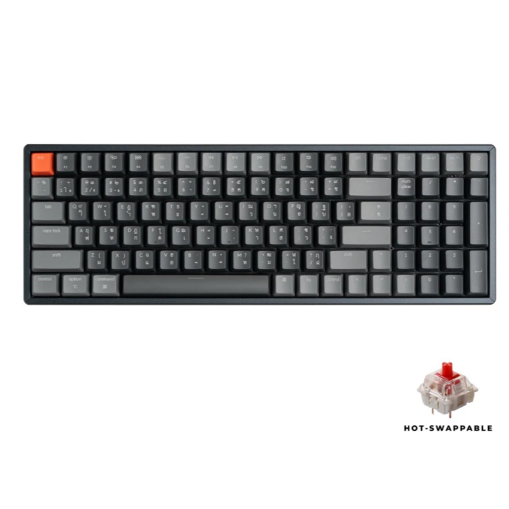 Keychron Gaming Keyboard K4 V.2 Wireless Mechanical Gateron (Hot-swappable) Red Switch DG