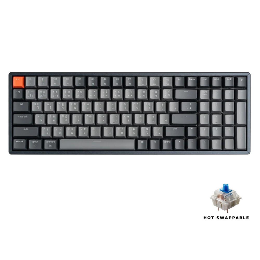 คีย์บอร์ดเกมมิ่ง Keychron Gaming Keyboard K4 V.2 Wireless Mechanical Gateron (Hot-swappable) Blue Switch DG