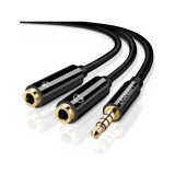 UGREEN AUX 3.5mm M to F Mic/F Audio Splitter Connector Cable 22CM. Black