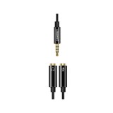 UGREEN AUX 3.5mm M to F Mic/F Audio Splitter Connector Cable 22CM. Black