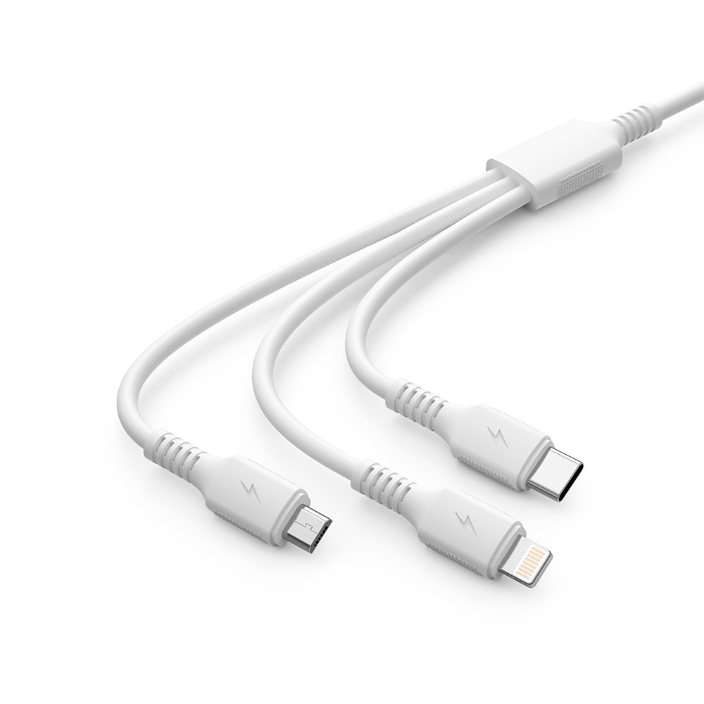 สายชาร์จ VEGER 3-in-1 DATA Cable 1 เมตร White