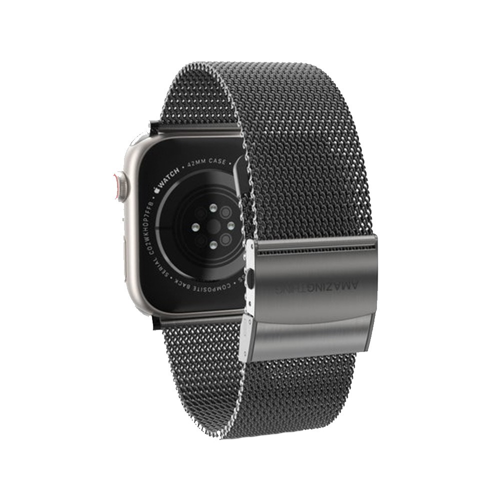 AMAZINGthing สาย Apple Watch Strap Series 6,7,8,9 (38/40/41mm) Titan Metal-Graphite Black