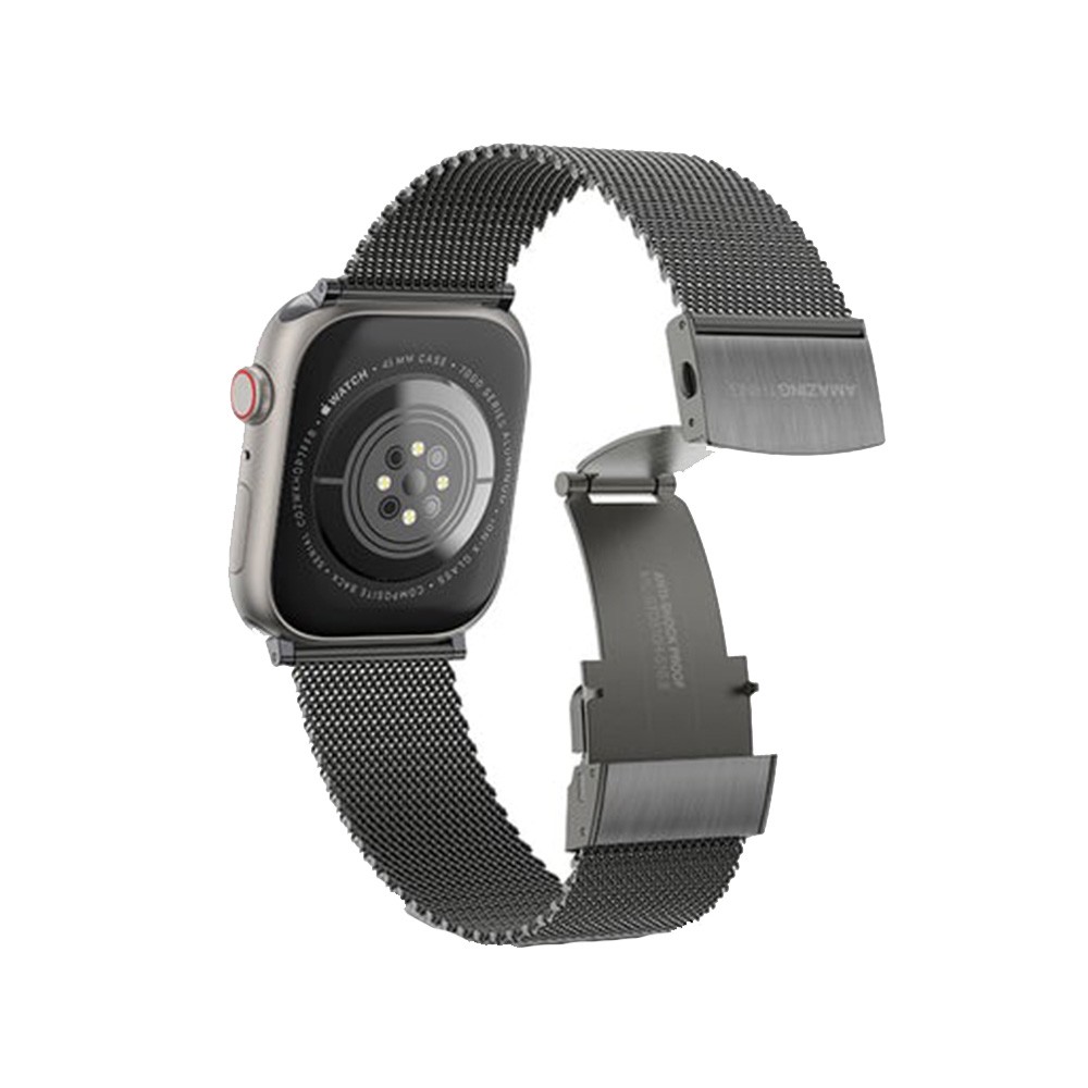 AMAZINGthing สาย Apple Watch Strap Series 6,7,8,9 (38/40/41mm) Titan Metal-Graphite Black