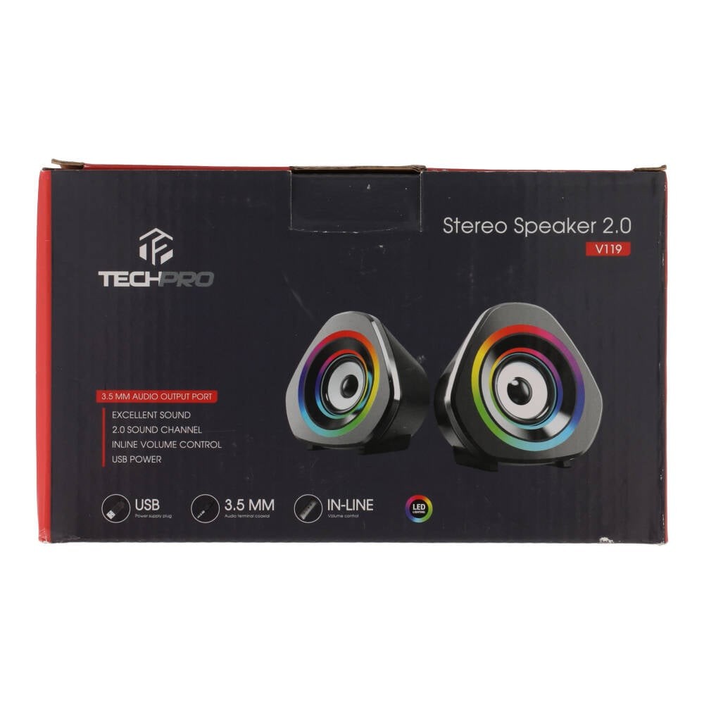ลำโพงคอมพิวเตอร์TECHPRO Speaker 2.0 V119 Black