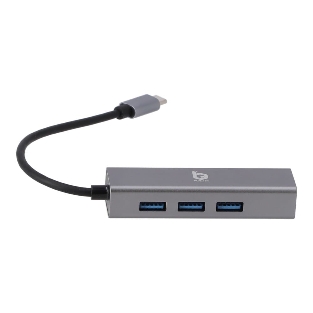 Blue Box Port Hub Type-C to USB-A 3.0  4 Ports - Silver Gray