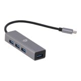 Blue Box Port Hub Type-C to USB-A 3.0  4 Ports - Silver Gray