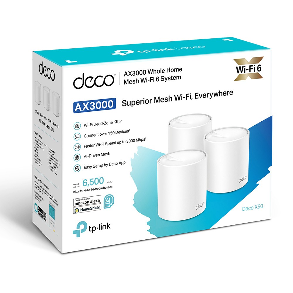เราเตอร์ TP-Link Network Deco X50 AX3000 Smart Home Mesh Wi-Fi (3 Pack)