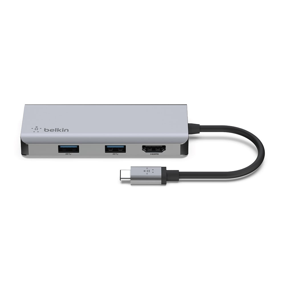 อะแดปเตอร์ Belkin 5in1 USBC to HDMI + 2xUSB3.1 + TF + SD Grey