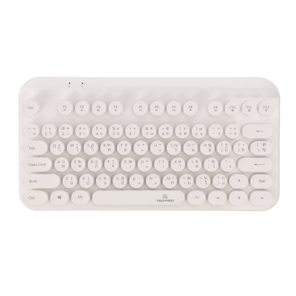 คีย์บอร์ดไร้สาย TECHPRO Wireless Dot Keyboard (TH/EN) - White