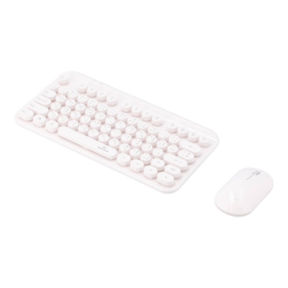 เมาส์และคีย์บอร์ด TECHPRO Wireless Dot Keyboard + Mouse Set (TH/EN) - White
