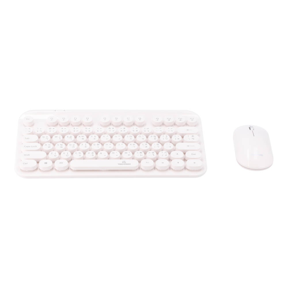 เมาส์และคีย์บอร์ด TECHPRO Wireless Dot Keyboard + Mouse Set (TH/EN) - White