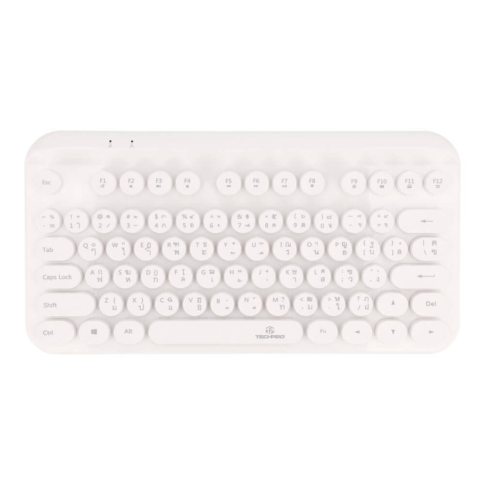 เมาส์และคีย์บอร์ด TECHPRO Wireless Dot Keyboard + Mouse Set (TH/EN) - White