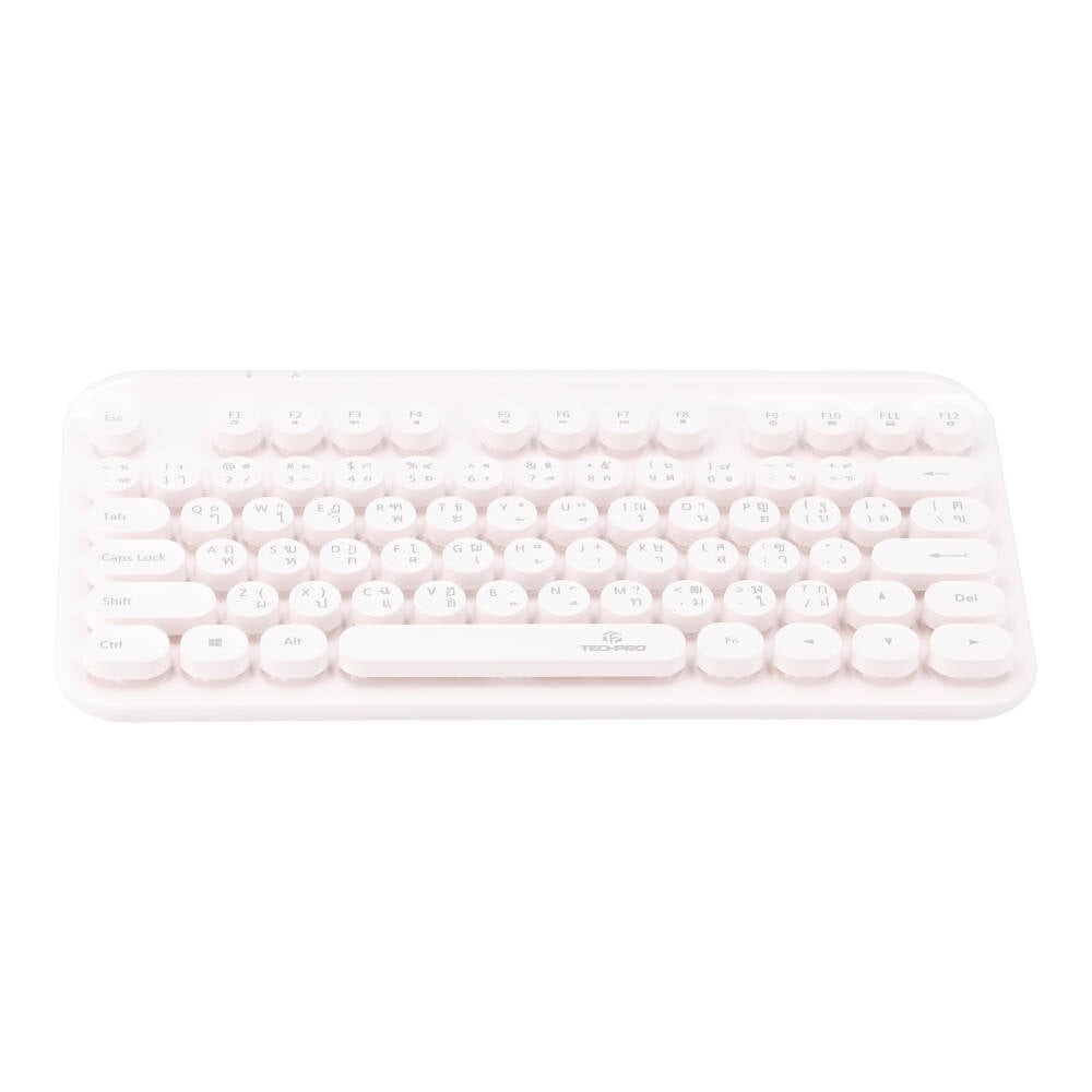 เมาส์และคีย์บอร์ด TECHPRO Wireless Dot Keyboard + Mouse Set (TH/EN) - White