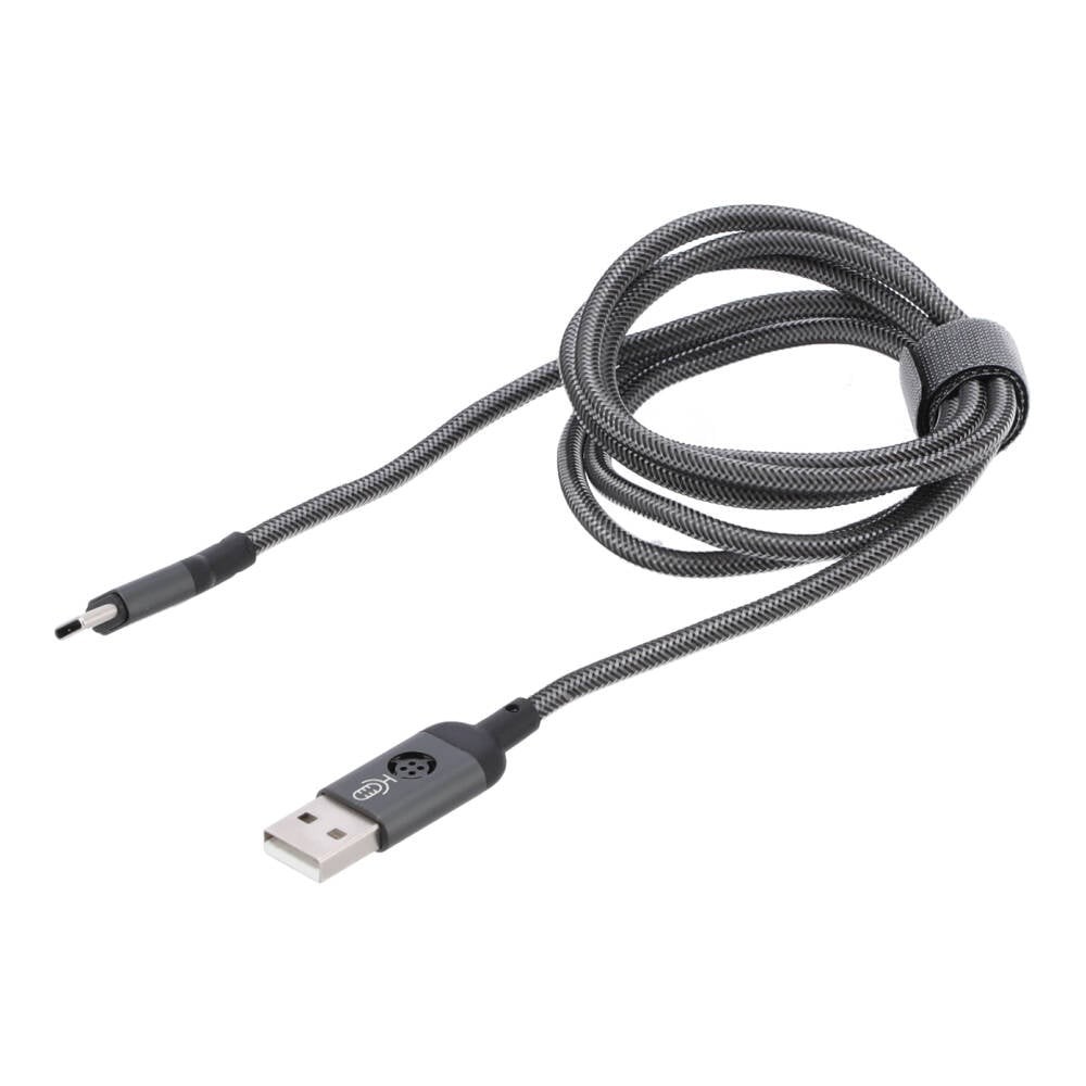 สายชาร์จ TECHPRO Voice Control LED Light Data Cable USB-A to Type-C 1.2 เมตร - Gray