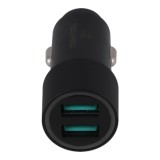 TECHPRO 4.8A Dual-port 2 USB-A Colorful LED Light Car Charger - Black