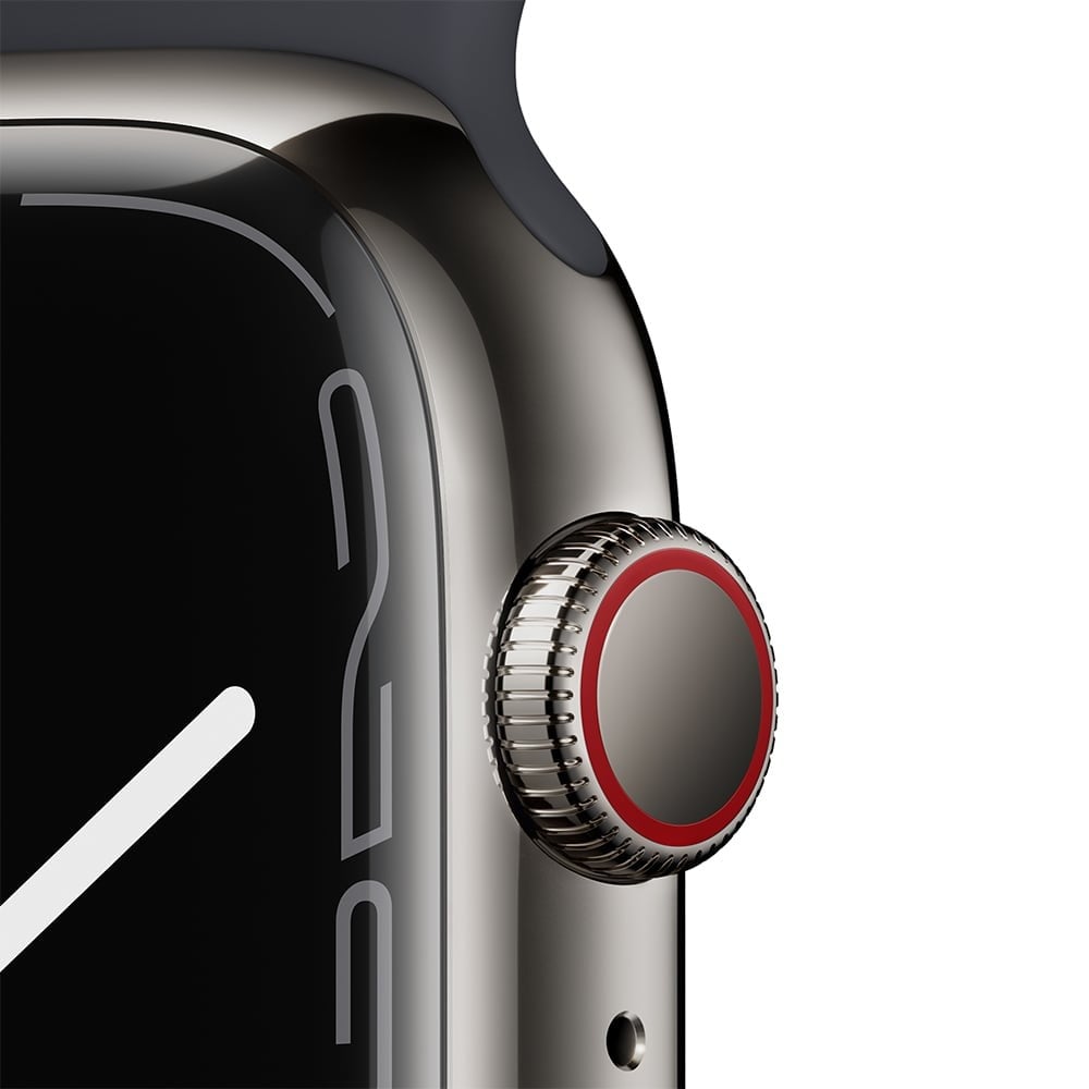 Apple Watch Series 7 GPS + Cellular 45mm Graphite Stainless Steel with Midnight Sport Band