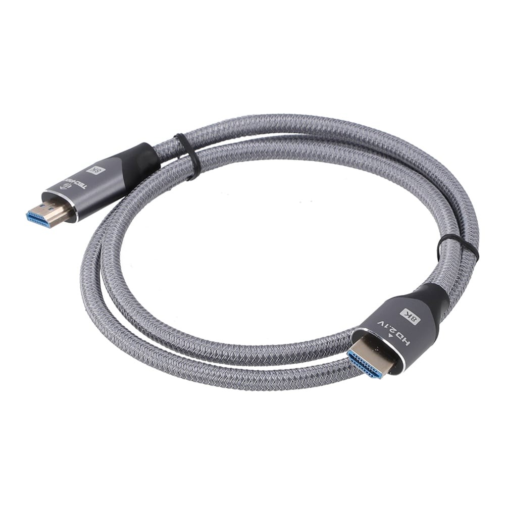 TECHPRO สาย HDMI to HDMI Cable (V.2.1) 8K 1M. Silver Grey