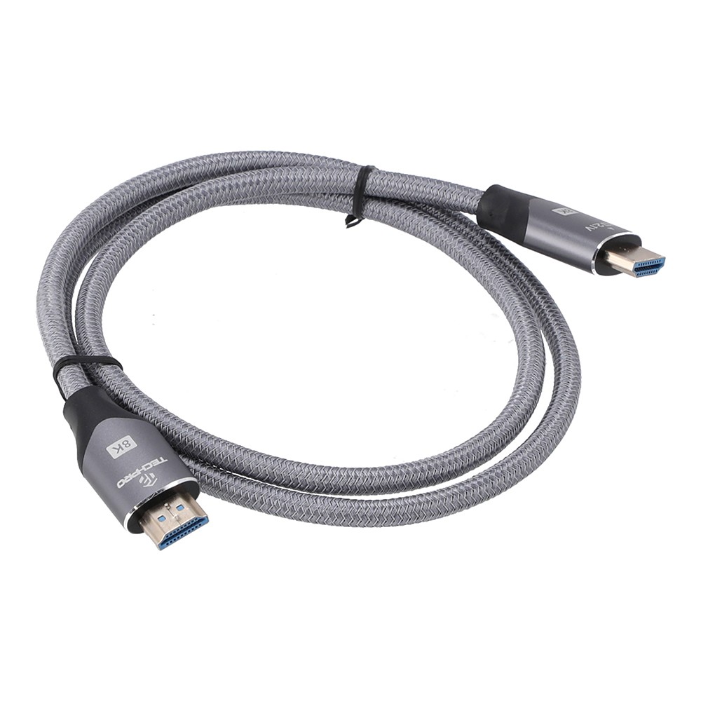 TECHPRO สาย HDMI to HDMI Cable (V.2.1) 8K 1M. Silver Grey
