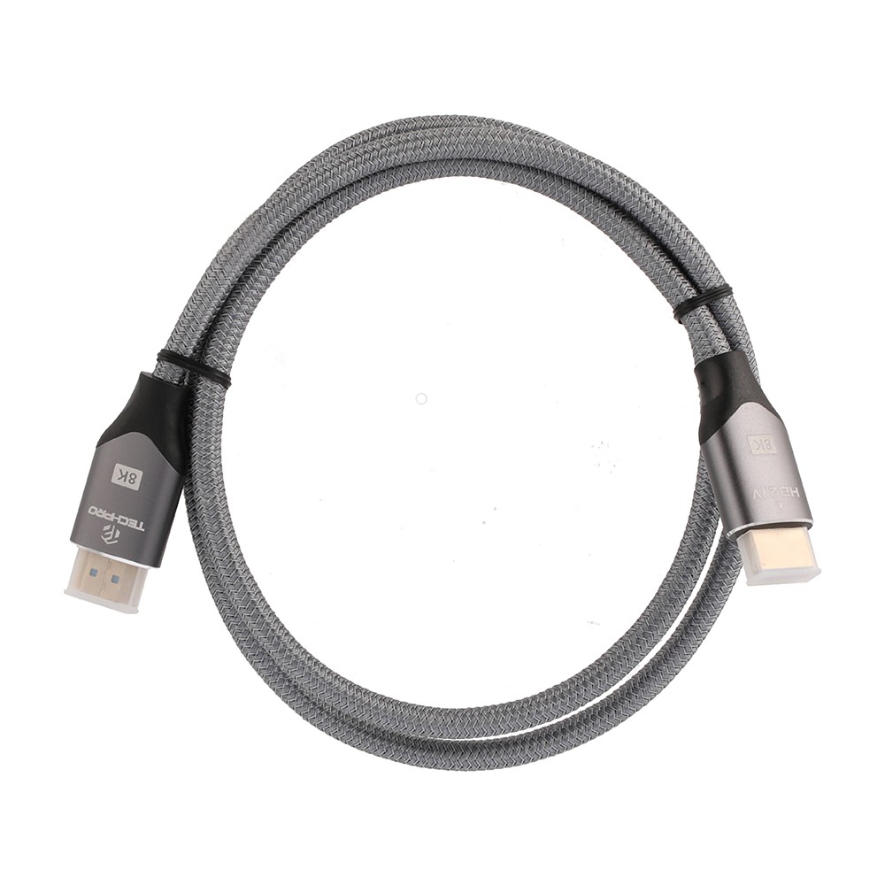 TECHPRO สาย HDMI to HDMI Cable (V.2.1) 8K 1M. Silver Grey