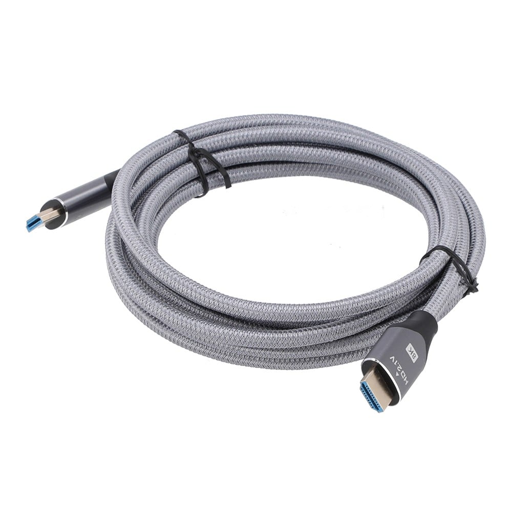 TECHPRO สาย HDMI to HDMI Cable (V.2.1) 8K 3M. Silver Grey