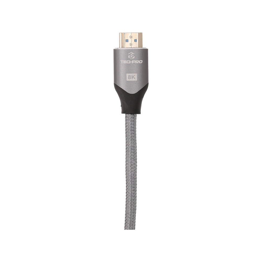 TECHPRO สาย HDMI to HDMI Cable (V.2.1) 8K 3M. Silver Grey