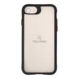 เคส TECHPRO iPhone SE 3 (2022)/8/7 (4.7 inch) Black Matted Frame with Red Button