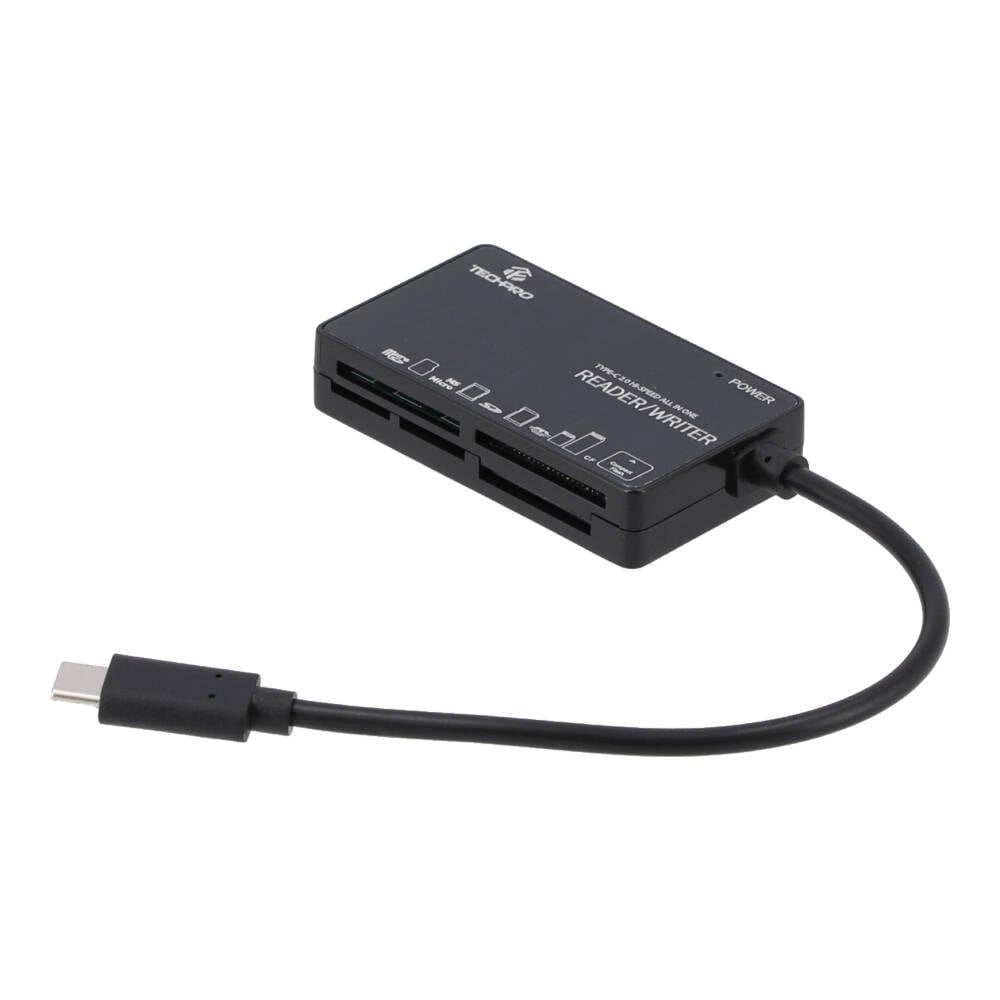 การ์ดรีดเดอร์ TECHPRO Mul-Function 6 in 1 Type-C Card Reader - Black ...