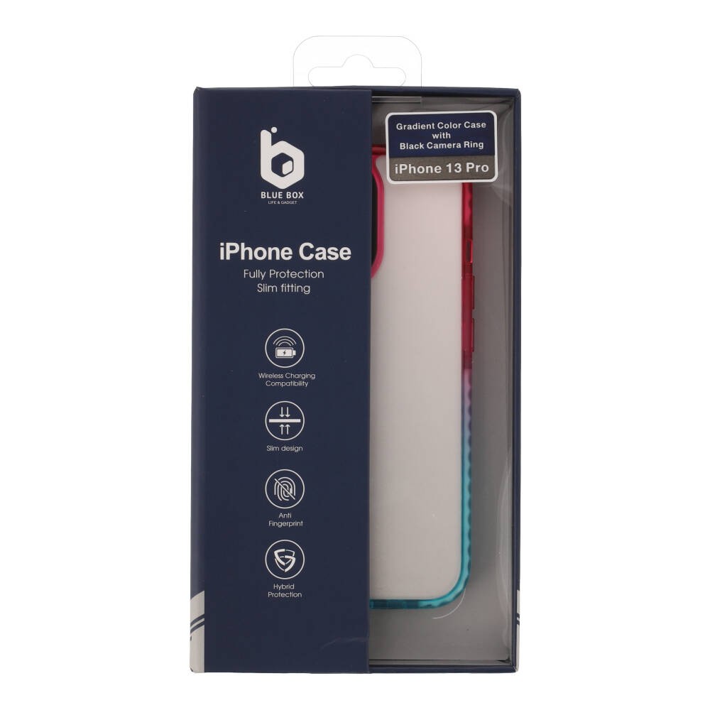 Blue Box เคส iPhone 13 Pro Blue/Pink Shading with black camera frame