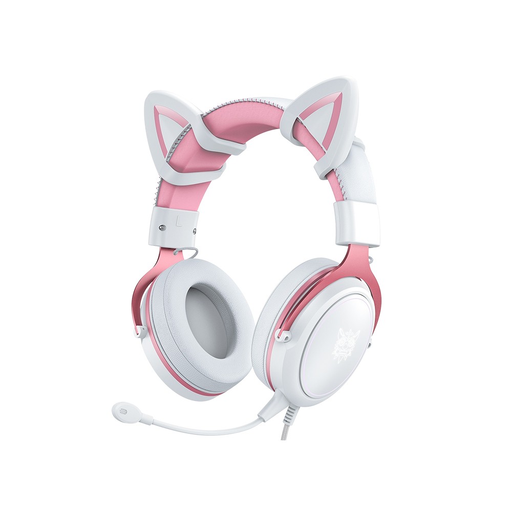 หูฟังเกมมิ่ง Onikuma gaming Headset X10 RGB 3.5mm Special Edition White/Pink