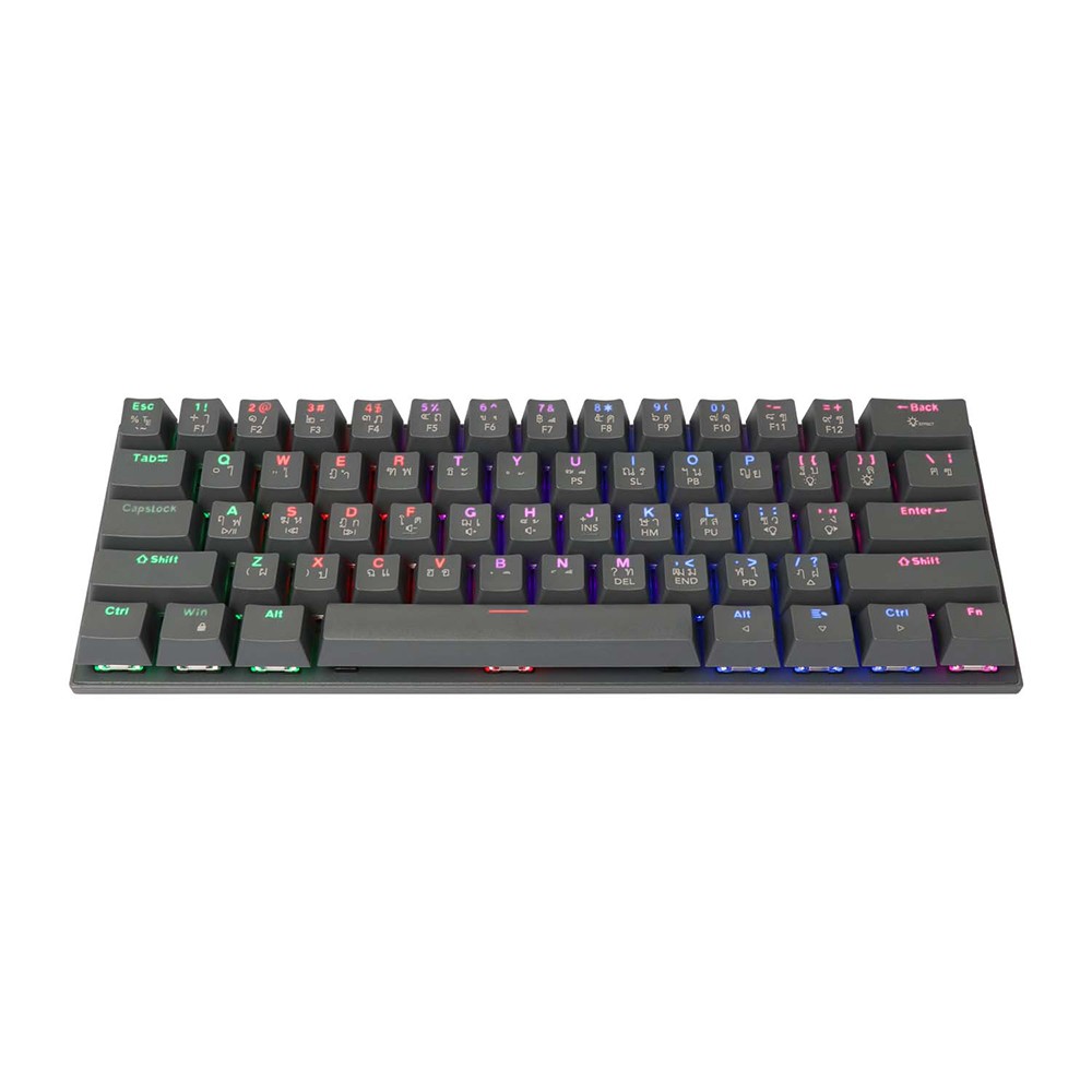 คีย์บอร์ดเกมมิ่ง Tsunami Gaming Keyboard MK-61 Cement Gray Blue Switch