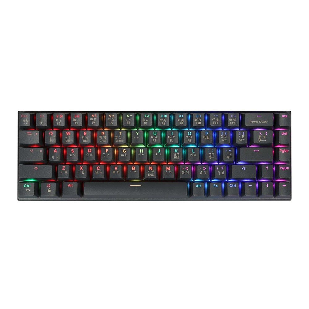 คีย์บอร์ดเกมมิ่ง Tsunami Gaming Keyboard MK-68 Graphite Gray Blue Switch