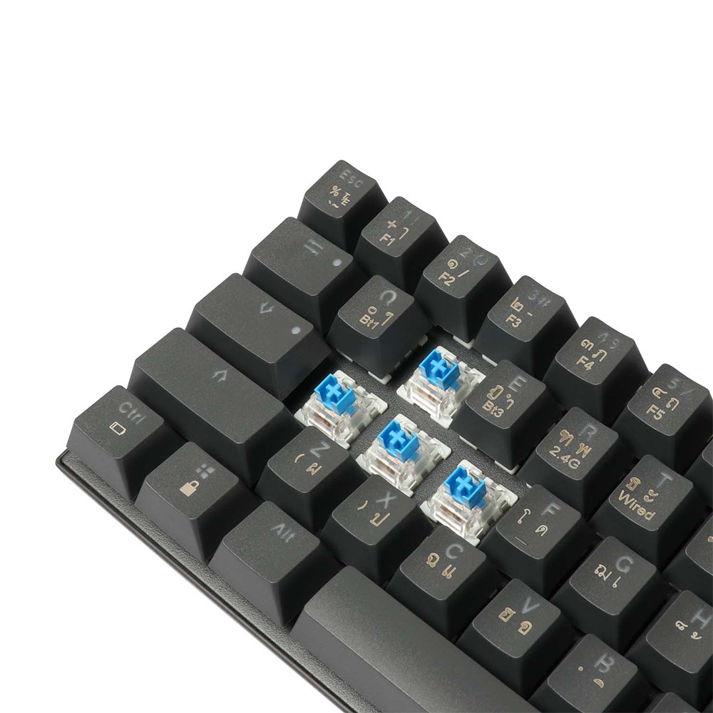 คีย์บอร์ดเกมมิ่ง Tsunami Gaming Keyboard MK-68 Graphite Gray Blue Switch