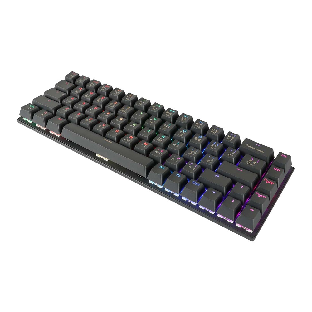 คีย์บอร์ดเกมมิ่ง Tsunami Gaming Keyboard MK-68 Graphite Gray Blue Switch