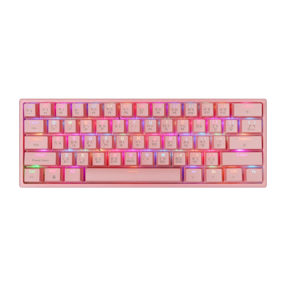 คีย์บอร์ดเกมมิ่ง Tsunami MK-61 Max Sakura Pink - Blue Switch