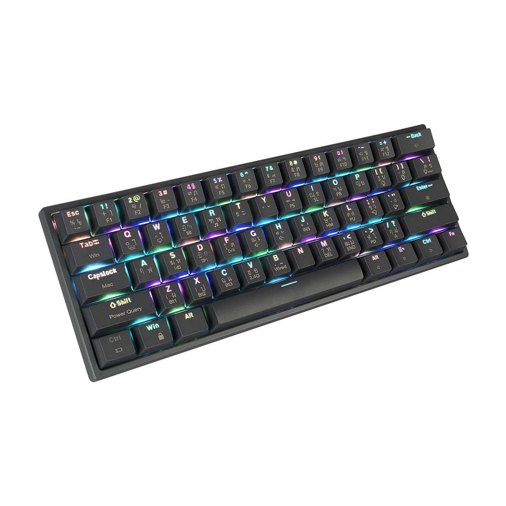 คีย์บอร์ดเกมมิ่ง Tsunami Gaming Keyboard MK-61 Max Graphite Gray Blue Switch