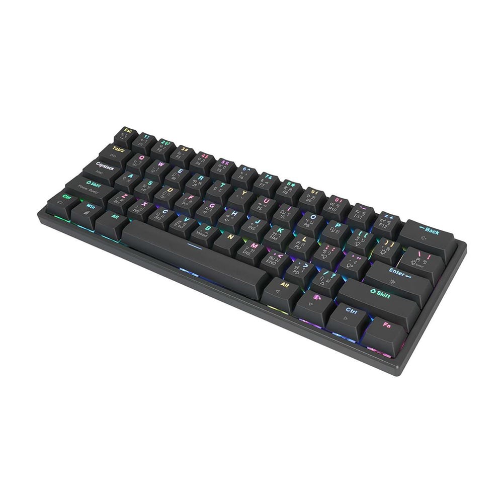 คีย์บอร์ดเกมมิ่ง Tsunami Gaming Keyboard MK-61 Max Graphite Gray Blue Switch