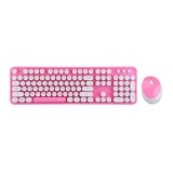 เมาส์และคีย์บอร์ด MOFii Wireless Mouse + Keyboard Sweet Plus Pink