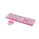 เมาส์และคีย์บอร์ด MOFii Wireless Mouse + Keyboard Sweet Plus Pink