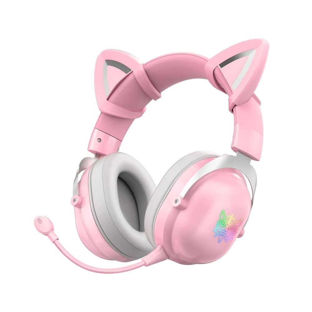 หูฟังเกมมิ่ง Onikuma gaming Headset B20 RGB Cat Ear Bluetooth 5.0 Pink